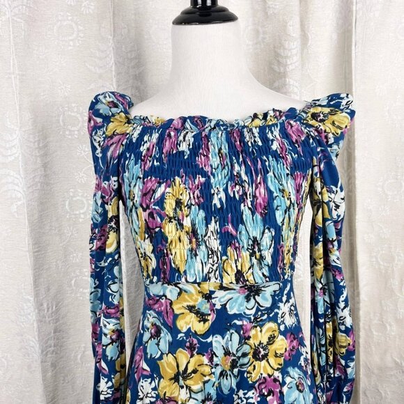 Jody T of California vintage smocked maxi dress puff sleeves garden girl prairie - Picture 2 of 10